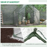 Outsunny Szklarnia foliowa, do chodzenia, okno dachowe, drzwi z możliwością zrolowania, rama ze stali nierdzewnej, 180 x 100 x 168 cm, Przezroczysty(m-6)