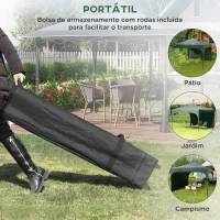 Outsunny Tenda Dobrável com Altura Ajustável 1 Parede Lateral Teto com Ventilação 4 Sacos de Areia e Bolsa de Transporte 3x3 m Verde(m-6)