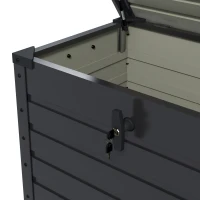 Outsunny Buiten Opbergbox Tuinkist Kussenbox, weerbestendig, 4 Wielen, 100 cm x 62 cm x 65 cm, Donkergrijs(m-9)