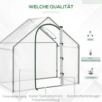 Outsunny Szklarnia foliowa, do chodzenia, okno dachowe, drzwi z możliwością zrolowania, rama ze stali nierdzewnej, 180 x 100 x 168 cm, Przezroczysty(m-5)