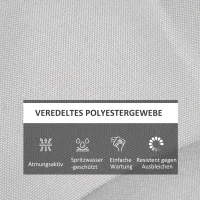 Outsunny Poduszka siedzeniowa do ogrodu z pikowaniem, 40 x 40 x 4 cm, jasnoszary(m-4)