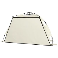 Outsunny Three-Man UPF15+ Beach Tent, with Extended Floor - Green(m-1)