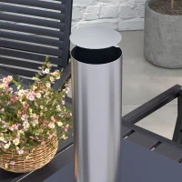 Outsunny Piec do Pizzy Na Zewnątrz z Kamieniem do Pizzy, Łopatką do Pizzy, Kieszenią na Popiół, 82D x 39,5S x 58Wcm, Czarny/Srebrny(m-7)