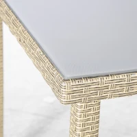 Outsunny Conjunto de Muebles de Comedor para Jardín Juego de Ratán Sintético 1 Mesa y 6 Sillas con Cojines Gris y Natural(m-9)