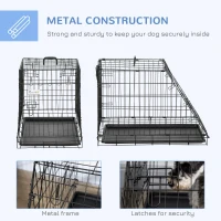 Pawhut Trapeze Collapsible Dog Pet Travel Box Cage Removable Tray 77 x 47 x 55cm(m-6)