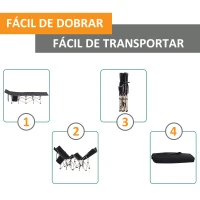 Outsunny Cama de Campismo Dobrável com 1 Bolso Lateral Bolsa de Transporte e Estrutura de Aço  190x68x52 cm Preto(m-4)