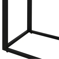 HOMCOM C-Shaped Side Table, Sofa End Table with Metal Frame, Accent Couch Table for Living room, Bedroom, Set of 2, Brown and Black(m-7)