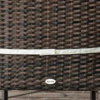 Outsunny Set of Four Armless Rattan Garden Chairs - Brown(m-9)