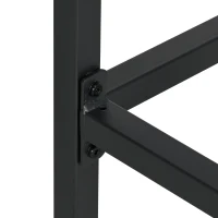 Outsunny Buiten Barmeubelset, Rattanlook, 4 Barkrukken & 1 hoge Bartafel, met Dak, Metalen Frame, Zwart/Khaki(m-8)