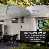 Outsunny Autozonnescherm Achtertent, Zonnescherm, inclusief transporttas, 290 x 278 x 260 cm, Lichtgrijs(m-6)