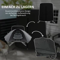 Outsunny Pokrowiec na meble zewnętrzne na meble Pokrowiec ochronny na meble, odporny na warunki atmosferyczne, 196 cm x 196 cm x 230 cm, Czarny(m-6)