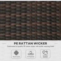 Outsunny Set of Four Armless Rattan Garden Chairs - Brown(m-5)