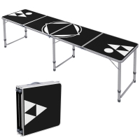 Outsunny Campingtafel, inklapbaar, licht, in hoogte verstelbaar, aluminium frame, 240 x 60 x 54/62/70 cm, Zwart
