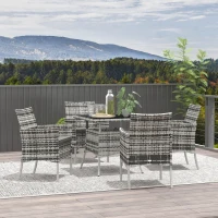 Outsunny Five-Pieces Rattan Dining Set(m-10)