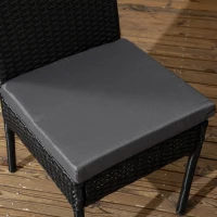 Outsunny Set of Four Armless Rattan Garden Chairs - Black(m-7)