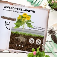 Outsunny Moestuinbak Kruidenbak, weerbestendig, open bodem, 240 x 60 x 30 cm, Donkerbruin(m-5)