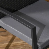 Outsunny Five-Piece Garden Dining Set, with Rattan Seat Chairs and Cushions - Black(m-8)