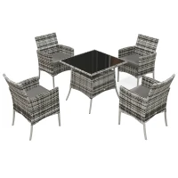 Outsunny Five-Pieces Rattan Dining Set(m-1)