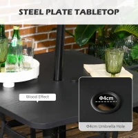 Outsunny Five-Piece Garden Dining Set, with Rattan Seat Chairs and Cushions - Black(m-5)