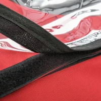 HOMCOM 2-in-1 Kinderanhänger, Regenschutz, Sicherheitsgurt, für 2 Kinder, rot+schwarz, 160 x 84 x 106 cm(m-9)