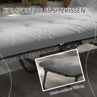 Outsunny Leżanka słoneczna, 4-stopniowe regulowane oparcie, poduszka, boczna kieszeń, zagłówek, 68 x 189 x 30 cm, Szary(m-7)