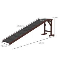 PawHut Pet Ramp for Dogs Cats  Non-Slip Carpet Top Platform - Brown & Grey(m-3)