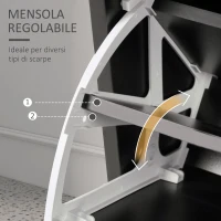 HOMCOM Mobile da Ingresso Appendiabiti con Scarpiera e Specchio, in Truciolato, 90x10x102 cm, Nero(m-6)