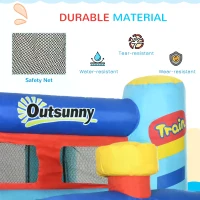 Outsunny 4 in 1 Bouncy Castle, with Slide, Pool, Trampoline, Climbing Wall, Blower - Multicoloured(m-6)