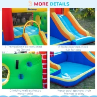 Outsunny 4 in 1 Kids Bouncy Castle Extra Large Double Slides & Trampoline Design Inflatable House Pool Climbing Wall with Blower Carrybag for Kids Age 3-8, 3.8 x 3.7 x 2.3m(m-8)