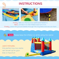 Outsunny Kids Bouncy Castle, with Slide, Pool, Trampoline, Climbing Wall, Blower(m-6)