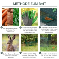 Outsunny Pułapka na żywe zwierzęta, precyzyjny mechanizm łapania, 60 x 18 x 20 cm, Zielony(m-5)