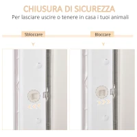 PawHut Gattaiola con Sistema di Blocco per Vetro, Rete e Porte, 38.6x52x1.8cm, Bianco(m-4)