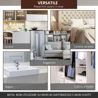 HOMCOM Binario con Kit di Accessori per Porte Scorrevoli in Stile Rustico in Legno(m-5)