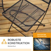 3-częściowy zestaw bistro składający się ze stołu i 2 krzeseł metal czarny Outsunny(m-5)