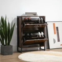 HOMCOM 12-Shoe, Two-Door Storage Cabinet - Wood-Effect(m-7)
