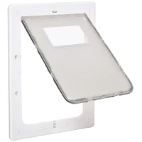 PawHut Gattaiola con Sistema di Blocco per Vetro, Rete e Porte, 38.6x52x1.8cm, Bianco(m-1)