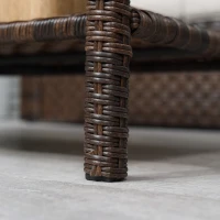 Outsunny Salotto da Esterni in Rattan, Set 6 Pz con Divanetto da Giardino, Poltrone e Tavolino, Marrone(m-9)