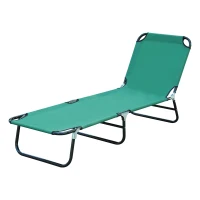 Outsunny Sdraio da Giardino Pieghevole con Schienale Reclinabile su 4 Posizioni, 188x56x28cm, Verde(m-10)