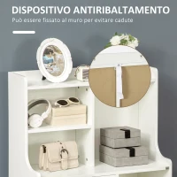 HOMCOM Mobile Dispensa in MDF con 2 Cassetti e Ripiani Aperti per Soggiorno, Ingresso e Cucina, 73x35x110 cm, Bianco(m-6)