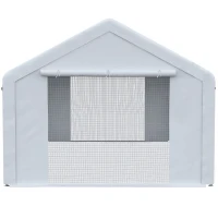 Outsunny Carpa para Fiestas 6x3 m Pabellón de Jardín con 2 Paredes Laterales Extraíbles 2 Puertas y 6 Ventanas con Cremalleras Protección UV Cenador para Eventos Celebraciones Blanco(m-8)