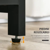 HOMCOM Mobile Cucina a 4 Livelli con Griglia e Ganci Portaoggetti, in Acciaio e Truciolato, 84.4x40x170 cm(m-7)