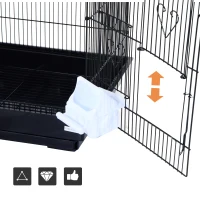 PawHut Voliera Gabbia per Uccelli Realizzata in Filo di Ferro con Vassoio 47.5 x 36 x 91cm Nero(m-9)