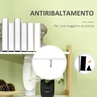 HOMCOM Scaffalatura a 5 Piani in Bamboo e MDF, Mobile Libreria per Soggiorno, Cucina e Camera da Letto, 70x37.5x150 cm(m-6)