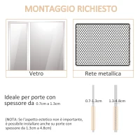 PawHut Gattaiola con Sistema di Blocco per Vetro, Rete e Porte, 38.6x52x1.8cm, Bianco(m-5)