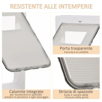 PawHut Gattaiola con Sistema di Blocco per Vetro, Rete e Porte, 38.6x52x1.8cm, Bianco(m-6)