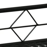 Outsunny Fioriera da Esterno Portavasi con Ganci per Ringhiera Balcone in Metallo, 100x31x12cm, Nero(m-8)