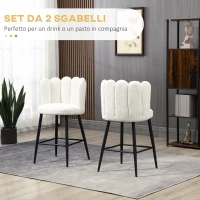 HOMCOM Sgabelli da Cucina Set 2 Pz in Poliestere, Acciaio e Gommapiuma con Poggiapiedi Regolabile, 52x53x93 cm(m-4)