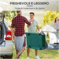 Outsunny Sdraio da Giardino Pieghevole con Schienale Reclinabile su 4 Posizioni, 188x56x28cm, Verde(m-6)