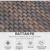 Outsunny Salotto da Esterni in Rattan, Set 6 Pz con Divanetto da Giardino, Poltrone e Tavolino, Marrone(m-4)