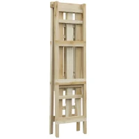 Outsunny Suporte de Madeira para Plantas Dobrável de 3 Níveis com Estrutura em Forma de A para Jardim Pátio 100x36x112 cm Natural(m-10)